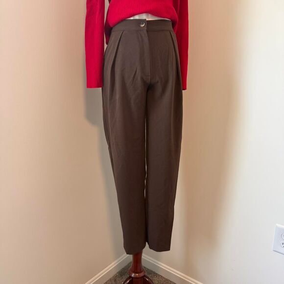 Brown high waisted work slacks/pants Waist 26 - Picture 1 of 4